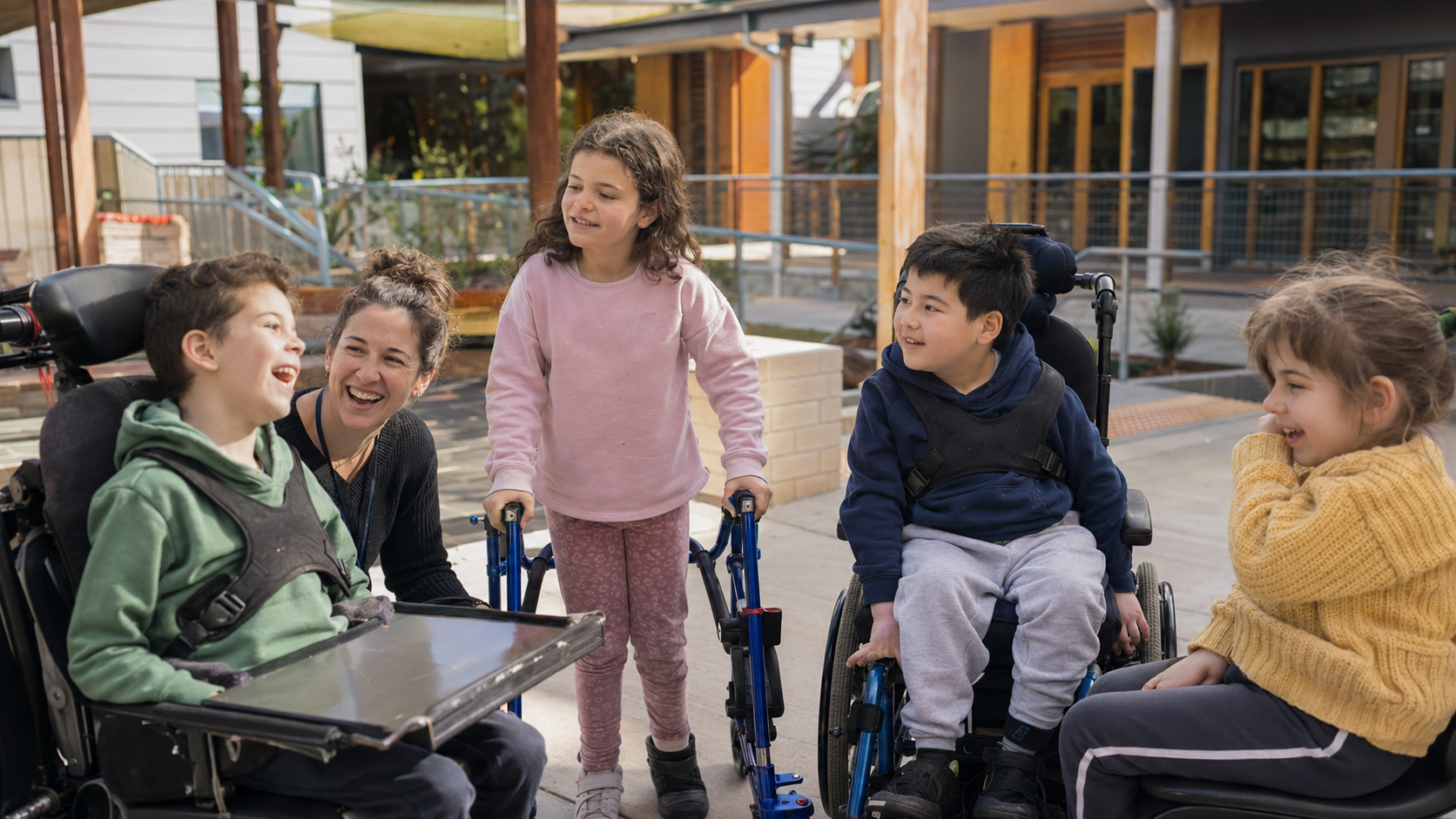 Students supported in an inclusive education environment