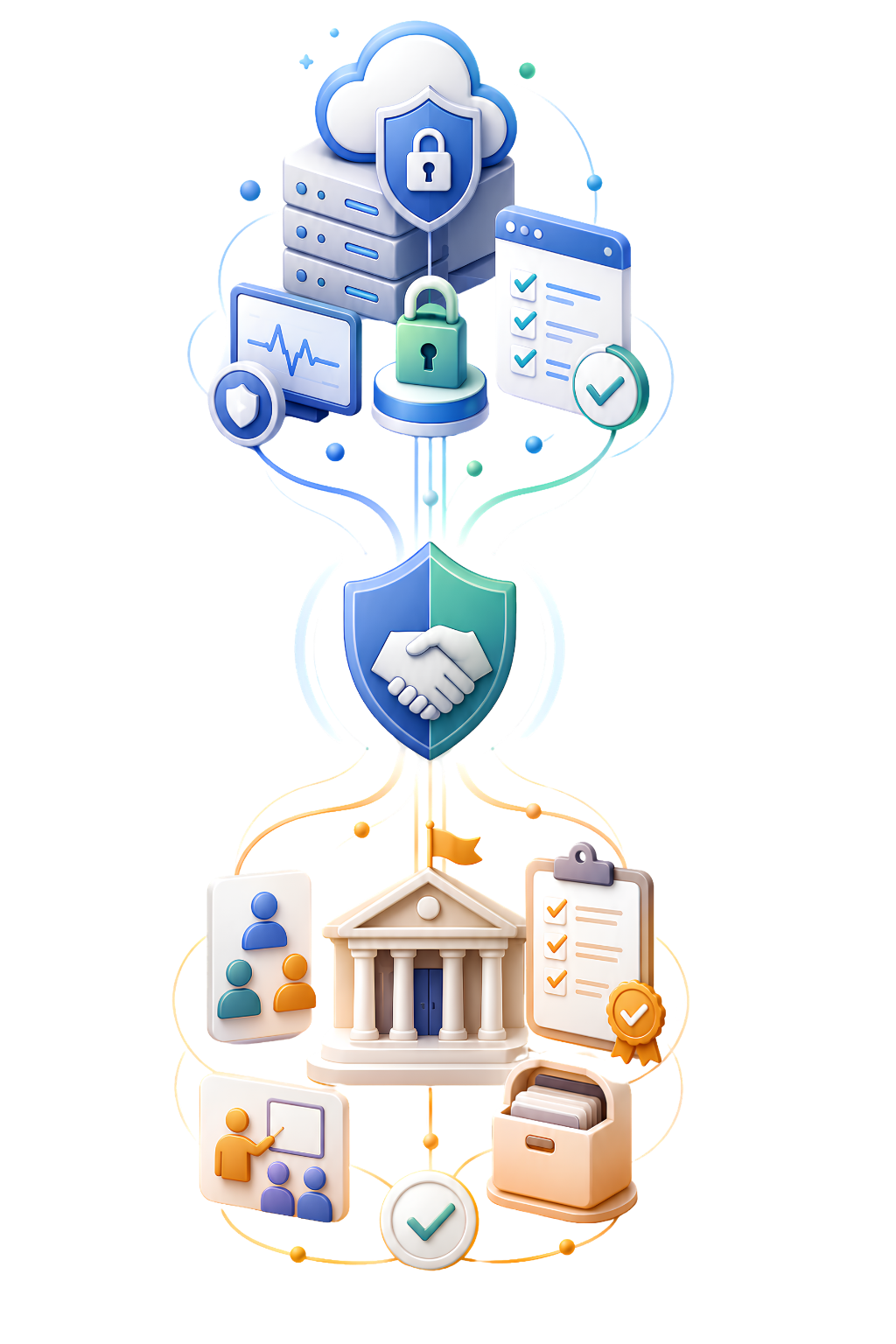 Shield illustration representing shared compliance ownership